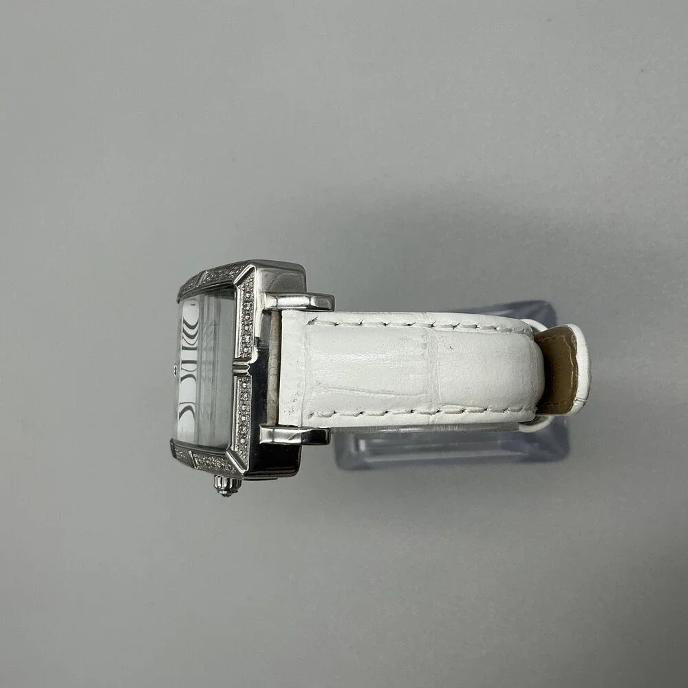 Invicta Wildflower 1210 Womens Watch 33mm Square Silver Tone Leather New Battery